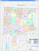 Northwest Hills County Wall Map Color Cast Style